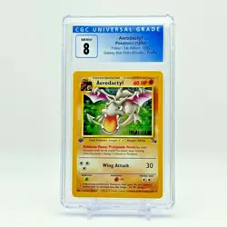 Aerodactyl 1/62 1st Ed Prerelease 1999 Fossil Pokemon Cgc 8 Galaxy Star Holo - Image 1