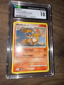 Pokemon TCG CGC 10 Gem Mint Monferno 56/130 Diamond and Pearl Regular - Image 5