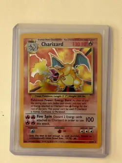 1999 Pokemon Charizard 4/102 Base Set Holo (LP) excellent condition - Image 1