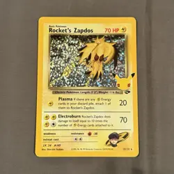 Pokemon TCG Rocket's Zapdos 15/132 Gym Challenge Holo Rare 1999 English 70HP - Image 1