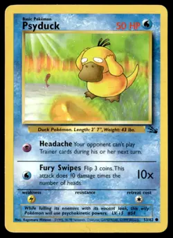 Psyduck 53/62 Fossil Pokemon Unlimited Lightly Played - Image 1