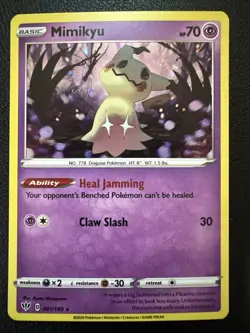 Pokemon TCG SWSH Darkness Ablaze Mimikyu Cosmos Holo Rare 081/189 - Image 1