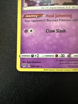 Pokemon TCG SWSH Darkness Ablaze Mimikyu Cosmos Holo Rare 081/189 - Image 5