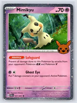 Mimikyu 037/091 Holo Holo Rare Trick or Trade BOOster 2024 Pokemon Holo NM - Image 1