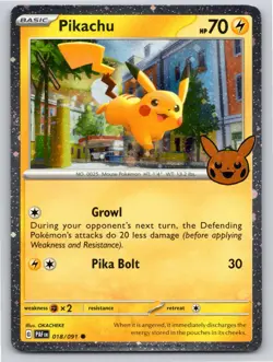 POKEMON PIKACHU TRICK OR TRADE BOOSTER 2024 018/091 HOLO RARE NM A063 FREE S&H - Image 1