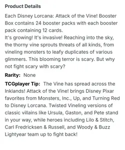 🔥PRE ORDER SHIP 07/24🔥 Disney Lorcana Attack of the Vine! Booster Box English - Image 3