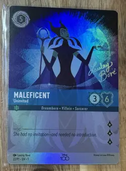 Disney Lorcana Maleficent Uninvited 22/P1 Disney 100 Promo - Image 1