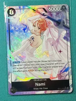 Bandai One Piece Card Game Wedding Nami OP15-086 SR Special Holo 6000 Power EN - Image 2