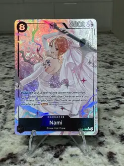 Bandai One Piece Card Game Wedding Nami OP15-086 SR Special Holo 6000 Power EN - Image 5
