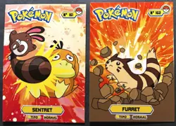 SENTRET X FURRET - POKEMON JOHTO CARDS TOP POKEDEX CCG FOIL - Image 1