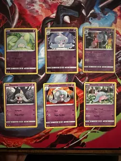 Hatenna Hattrem Hatterene Pokemon Evolution Lot 6 Cards Reverse Holo - Image 1