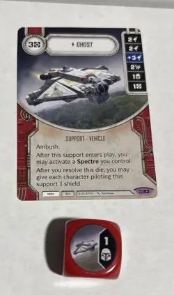 Star Wars Destiny Covert Missions Card & Die #83 Ghost - Image 1