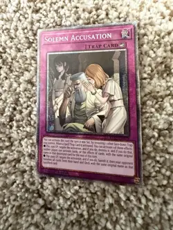 Konami Yu-Gi-Oh! TCG STARLIGHT RARE Solemn Accusation Trap Card 1st Edition - Image 1