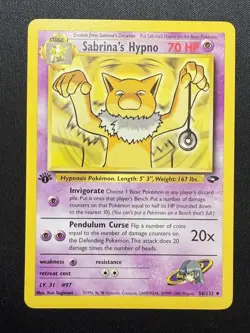 Sabrina's Hypno 56/132 Uncommon 1st Edition Gym Challenge Pokemon Card (LP) - Image 3