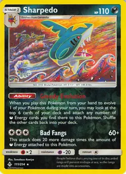 Sharpedo 111/214 Rare Unbroken Bonds Pokemon Near Mint - Image 1
