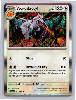 Aerodactyl 142/165 Rare 151 Pokemon Holo Near Mint - Image 1