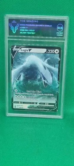 TCG 9.5 GEM MINT Lugia V 138/195 Ultra Rare Pokemon SWSH Silver Tempest 2022 - Image 1