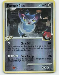 2009 Pokemon, Platinum, #88/127 Purugly G, Reverse Holo Common - Image 1