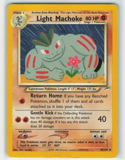 2002 Pokemon, Neo Destiny, #49/105 Light Machoke, Uncommon HP - Image 1