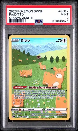 PSA 9 2023 Pokemon Sword And Shield Crown Zenith #GG22 Fa/Ditto MINT - Image 1
