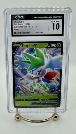 Pokemon Brilliant Stars Ultra Rare Shaymin V 013/172 CGC 10 Gem Mint - Image 1