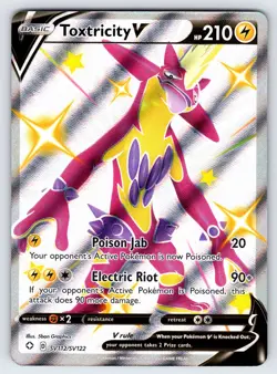 Toxtricity V SV112/SV122 2021 Shining Fates Pokemon Card TCG Shiny Ultra Rare Nm - Image 1