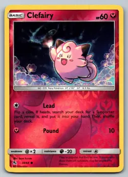 Clefairy 38/68 Reverse Holo Pokemon Reverse Holo NM Hidden Fates - Image 1