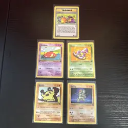 Pokemon TCG Vintage Team Rocket Non-Holo Card Lot Of 5 (2 1st Editions) LP-MP - Image 1