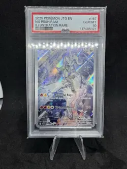 2025 POKEMON JTG EN-JOURNEY TOGETHER ILLUSTRATION RARE #167 N'S RESHIRAM PSA 10 - Image 1