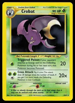 Crobat 4/64 Unlimited Holo Rare Neo Revelation Pokemon Card - Image 1
