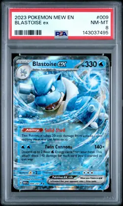2023 Pokemon Mew En-151 #009 Blastoise Ex PSA 8 - Image 1
