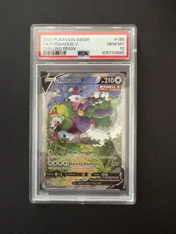 Pokemon TCG Tornadus V 185/198! Chilling Reign! PSA 10! - Image 1
