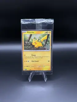 Pokemon Pikachu 025/165 Holiday Calendar Snowflake Stamp Promo Sealed Holo - Image 1