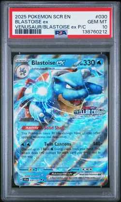 2025 POKEMON SCR EN-STELLAR CROWN #030 BLASTOISE EX PSA 10 - Image 1