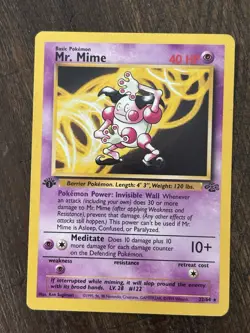 1999 Pokemon MR. MIME Jungle Set 1ST EDITION Rare NON HOLO Card 22/64 - Image 1