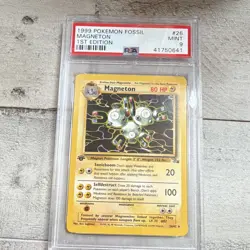 Pokemon TCG Magneton Fossil 1st Edition Rare #26/62 PSA 9 (1999) - Image 1