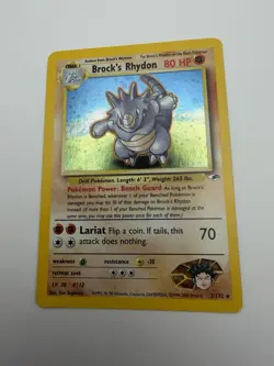 Wizards of the Coast Brock's Rhydon 2/132 Gym Heroes Holo Rare EN 80HP swirl - Image 3
