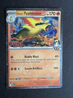 Pokemon Destined Rivals Ethan’s Typhlosion Pre Release Stamped 034/182 - Image 1