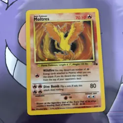 Pokemon 1999 Fossil Moltres 12/62 70 HP Holo Rare Unlimited English - Image 1