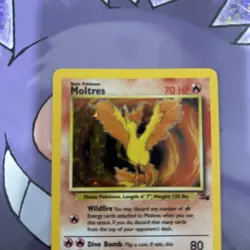 Pokemon 1999 Fossil Moltres 12/62 70 HP Holo Rare Unlimited English - Image 2