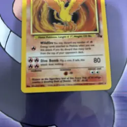 Pokemon 1999 Fossil Moltres 12/62 70 HP Holo Rare Unlimited English - Image 3