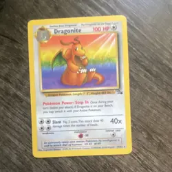 Pokemon TCG Dragonite Rare 19/62 Fossil Regular Stage 2 100 HP English Unlimited - Image 1