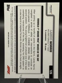 2025 Topps Chrome F1 Logofractor #126 Lando Norris GP Driver of the Day - Image 2
