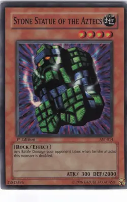 STONE STATUE OF THE AZTECS AST-014 SUPER RARE YU-GI-OH 1ST EDITION NM - Image 1