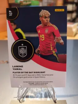 2026 Panini FIFA World Cup Player of the Day Card #47 Lamine Yamal Blue Foil /50 - Image 3