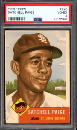 1953 Topps #220 Satchel Paige PSA 4 Vintage SP HOF Baseball Card (2361) - Image 1