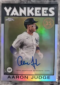 2021 Topps Chrome 1986 Aaron Judge NY Yankees On Card Auto Signed /50 - Image 1