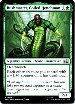 Bushmaster, Coiled Henchman Foil C Commander: Marvel Super Heroes 716 NM - Image 1
