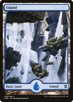 Lot of 20x Island #269- ZNR Zendikar Rising- MTG Magic FOIL FULL ART Land NM - Image 1