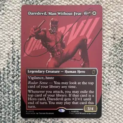 MTG Marvel Super Heroes Daredevil, Man Without Fear Rare NM Foil - Image 1